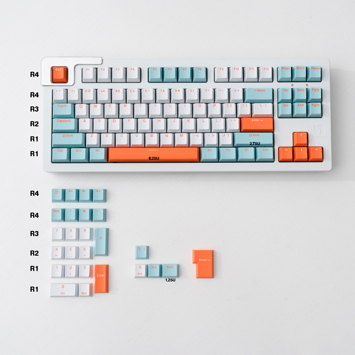 Salmon 104+9 GMK ABS Doubleshot Double Shot Keycaps Set for Cherry MX ...
