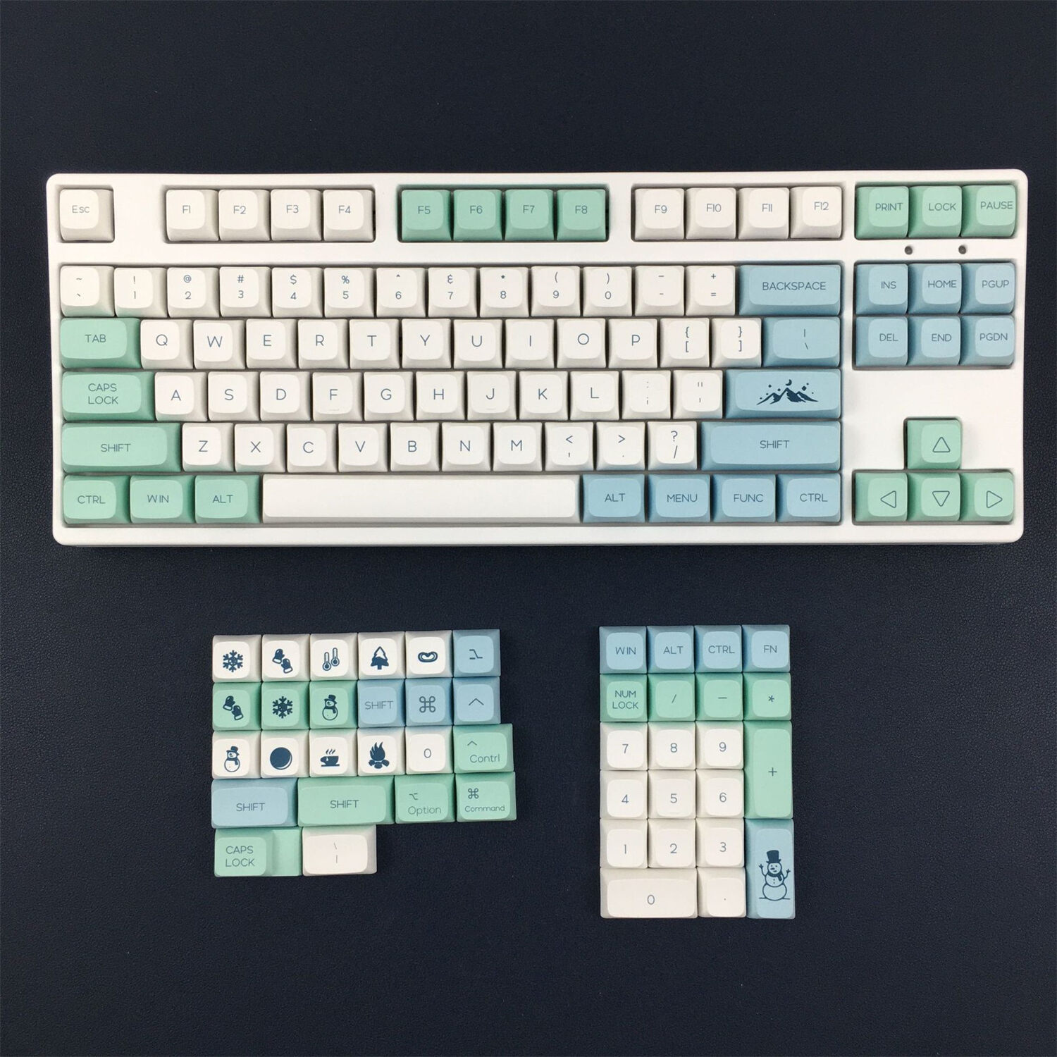 104+28 Snow Mountain XDA profile Keycap Set PBT DYE Sublimation 1.75U ...
