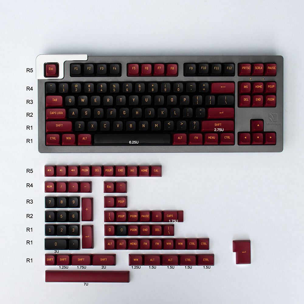 Black Red Samurai 104+46 Keys MSA Profile GMK ABS Doubleshot Keycaps ...