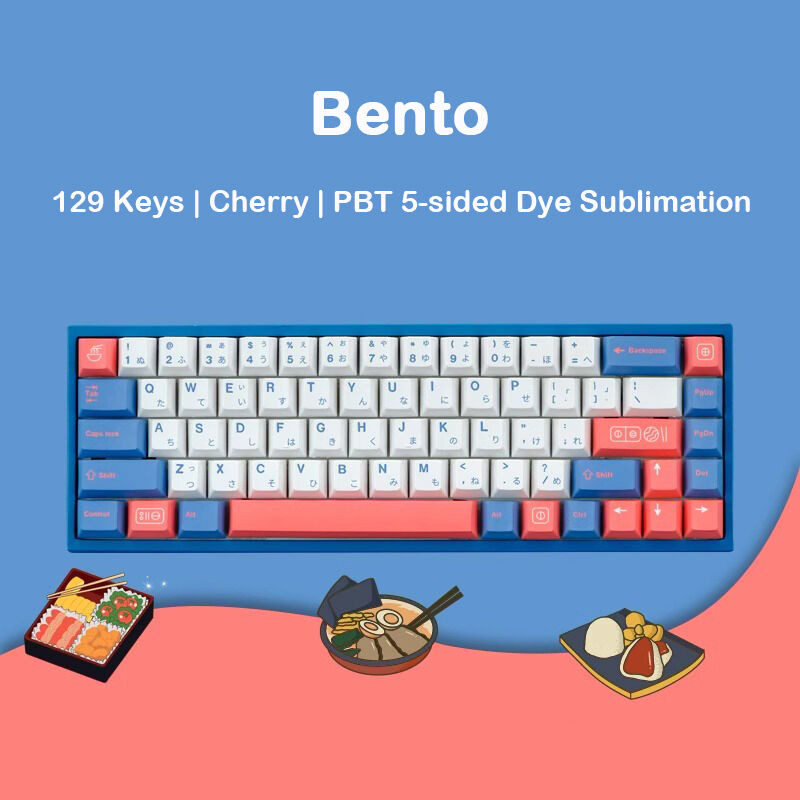 Bento Revision R2 Keycaps Bento 104+25 PBT Dye-subbed Keycaps Set Cherry Profile for MX Switches ...