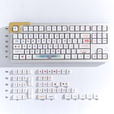 Pacman 104+30 PBT Dye-subbed Keycap Set Cherry Profile Compatible with ...